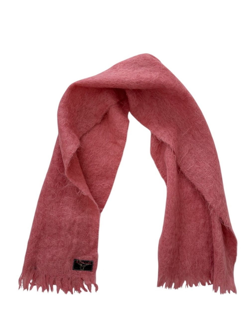 Mohair Cozy Dusty Rose Fringe Scarf Made in Scotland